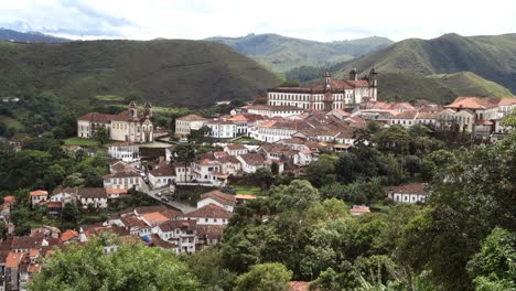 panoramic-view-of-Ouro-Preto,-former-colonial-mining-town-in-Minas-Gerais-state,-Brazil