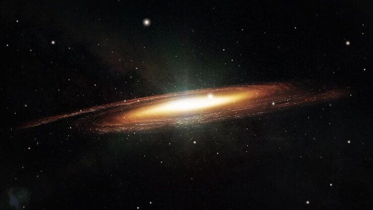 a galaxy moving in star-studded space