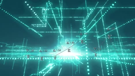 animation of network of connections over data processing