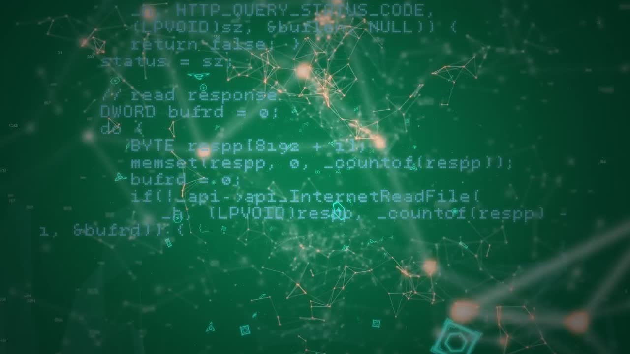 Digital data over interconnecting moving people icons