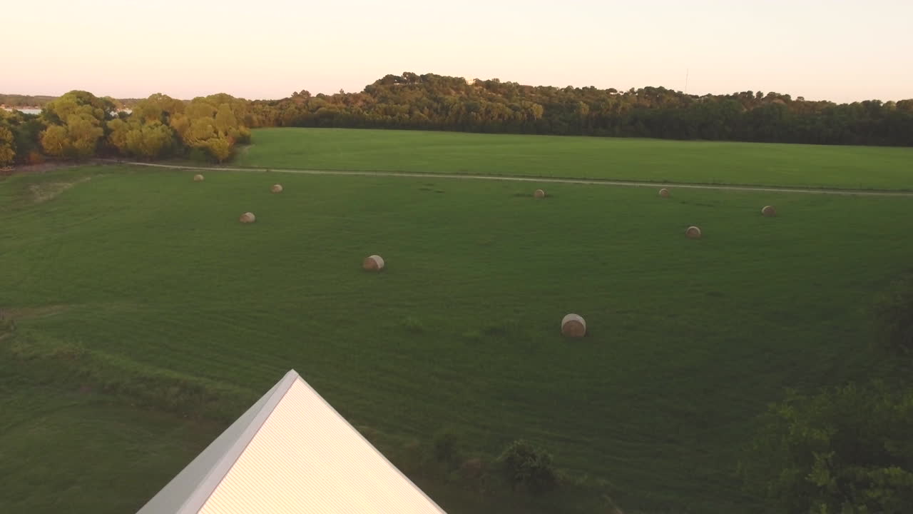 Aerial View of a White Church in a Peaceful Country Setting