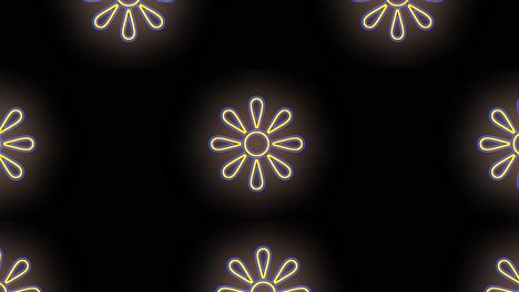 Yellow-summer-flowers-pattern-with-neon-light