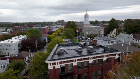 aerial slow low push into newport rhode island