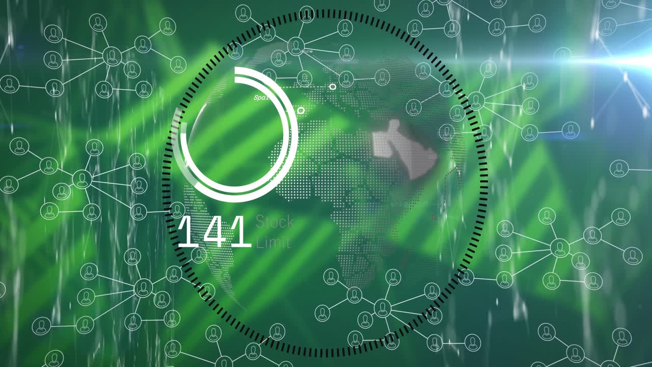 데이터 처리에 대한 미디어 아이콘의 애니메이션