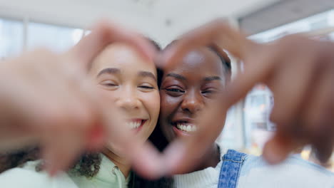 face, lgbtq and women with heart sign