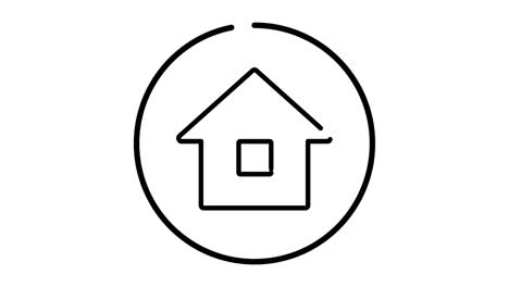 a set of line animations of simple building icons