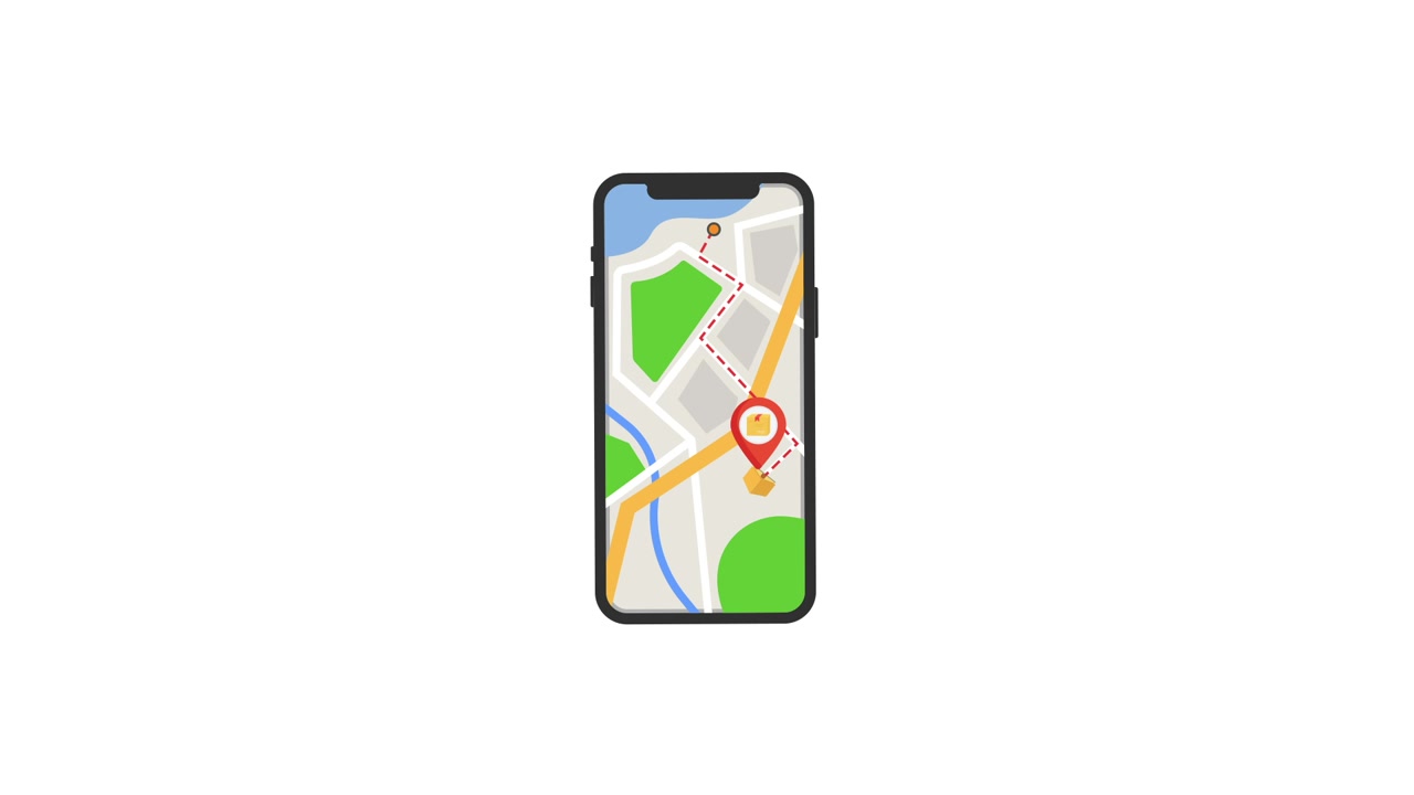 Animated Map Navigation with Location Pin on Smartphone