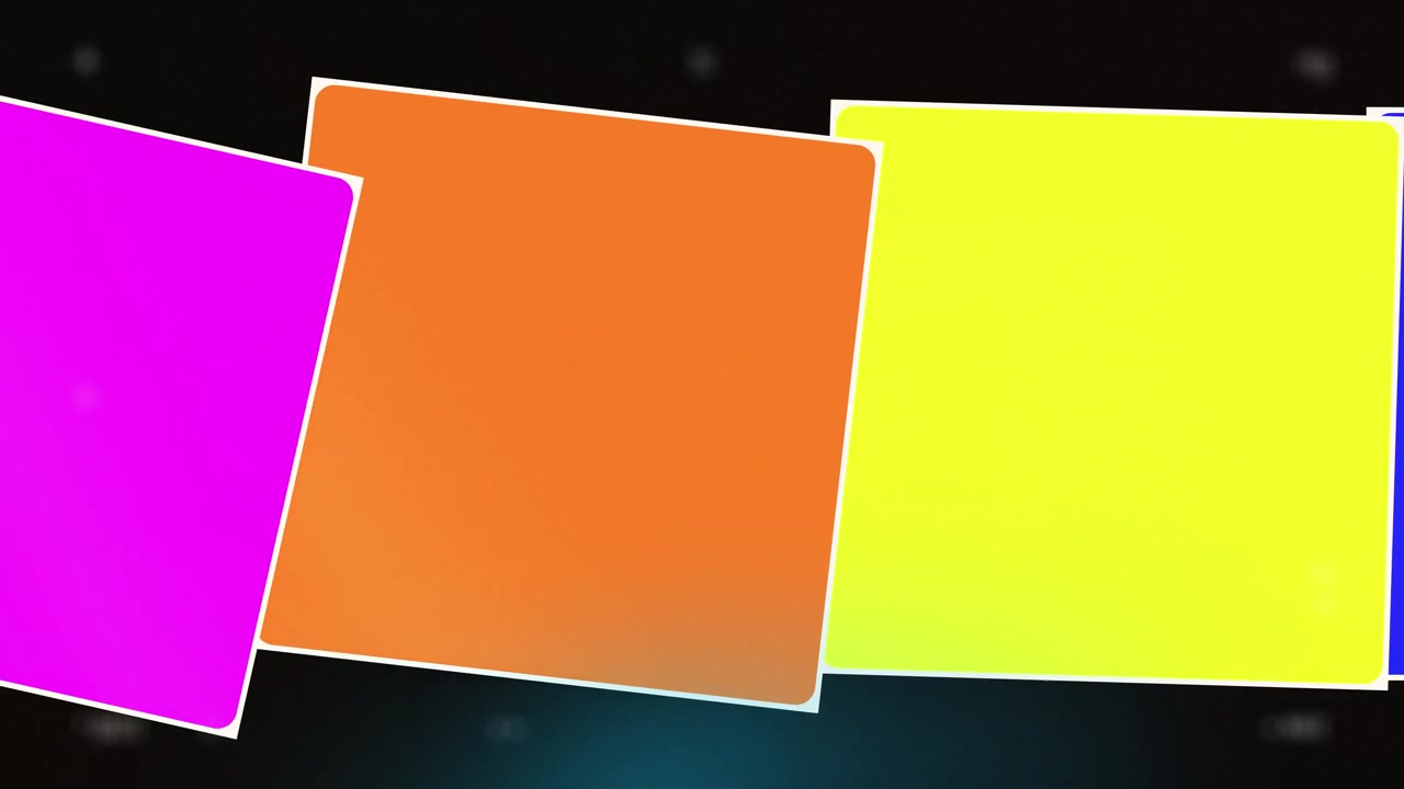 Animated Stack of Colorful Square Cards on Dark Background