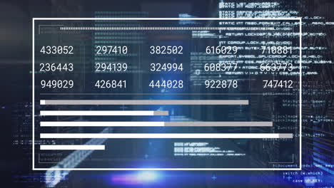 animación del procesamiento de datos digitales a través de servidores informáticos