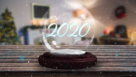 2020 on a snow globe