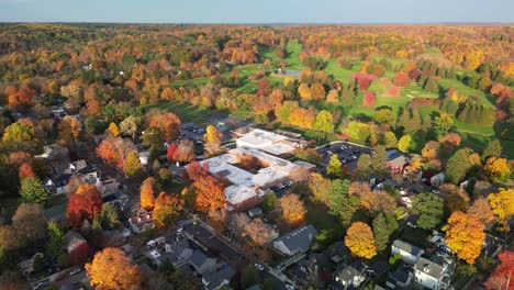 aerial view of granville elementary school and denison golf club course