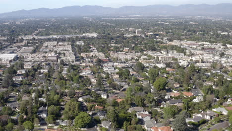 flying north above the hills of sherman oaks california