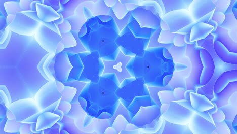 smooth looped animation of 3d abstract soft matte shape like flower or mandala, symmetrical structure of blue purple velvet material interspersed sequins, changes shapes smoothly cyclical. gradient