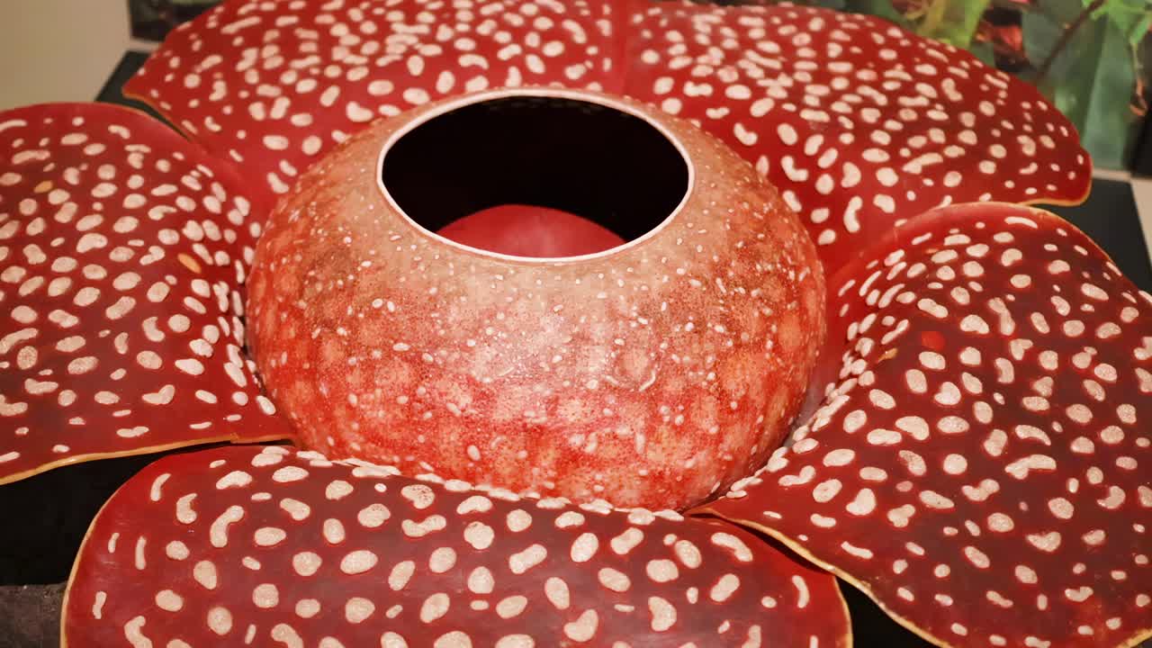 Detailed view of the Rafflesia flower model, highlighting its unique spotted petals and central structure.