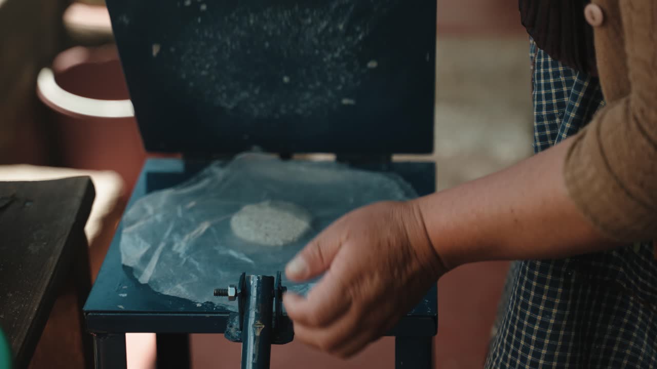 Tortilla making in San Cristobal de las casas, Chiapas, Mexico - Close up