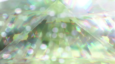 animación de cristales brillantes sobre puntos de luz