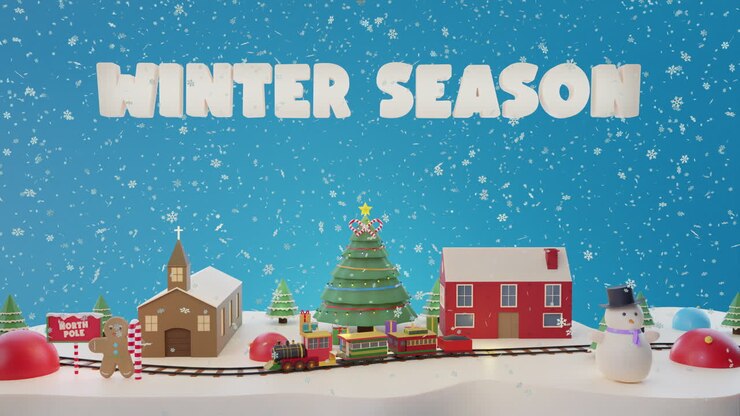 Christmas Village Winter Scene