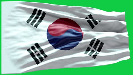 4k highly detailed flag of korea south - korea south flag high detail - national flag korea south wave pattern loopable elements