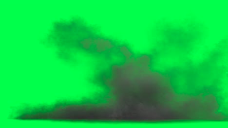 dark smoke cloud on green screen