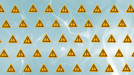 animación de señales de advertencia sobre las neuronas en fondo azul