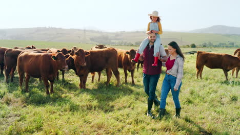 family, farm and agriculture with a girl