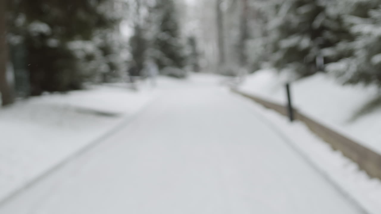 눈 속에서 손을 잡고 있는 커플