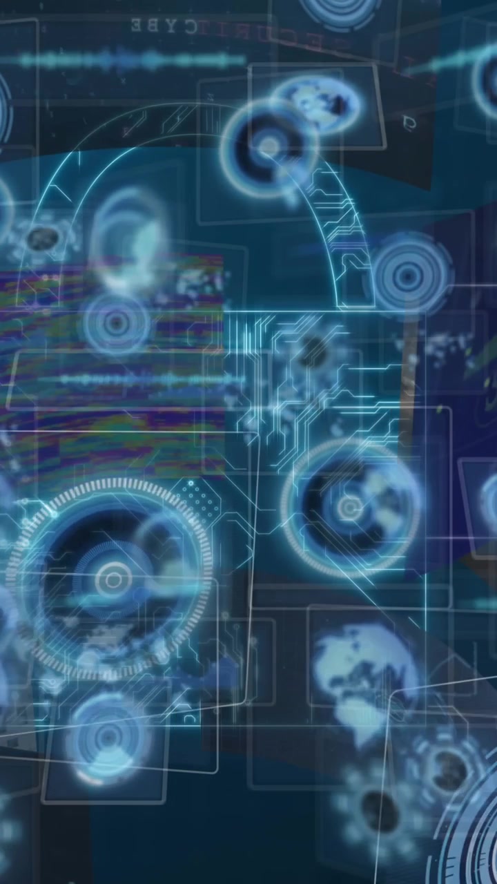 Abstract Digital Data Flowing with Cybersecurity and Technology Graphics
