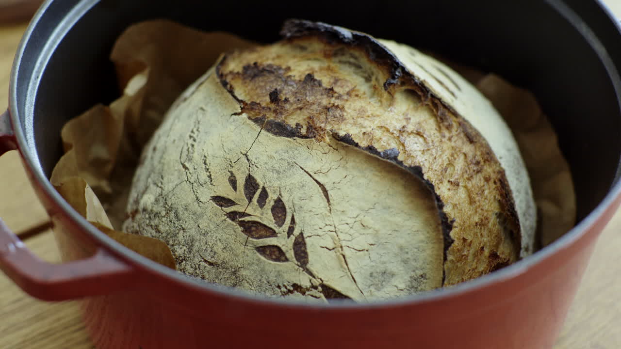 Homemade Bread in Cast Iron Pot