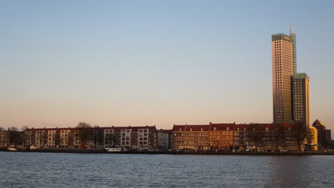 dutch cityscape at sunset