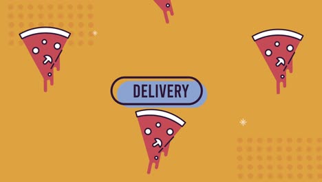 delivery food service pizza pattern animation