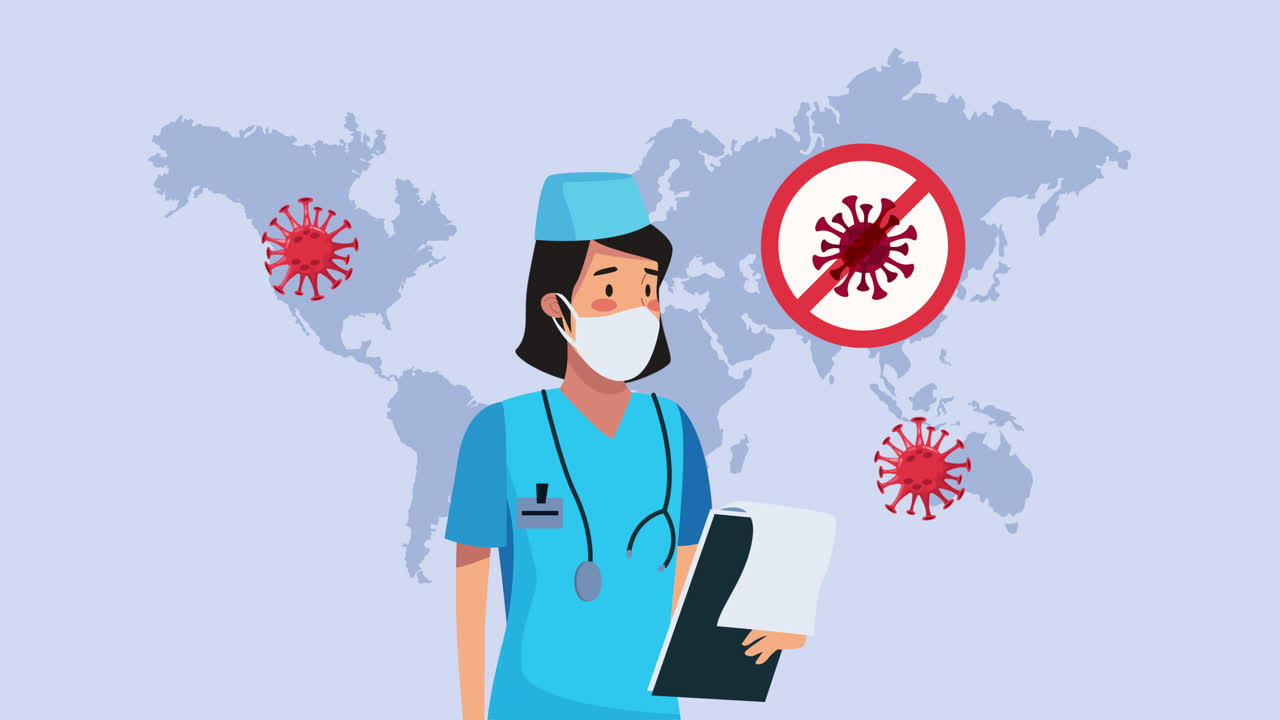 코로나19 예방을 위해 의료 마스크를 착용하는 간호사