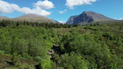 ben nevis and carn mor dearg, highlands, scotland, aerial