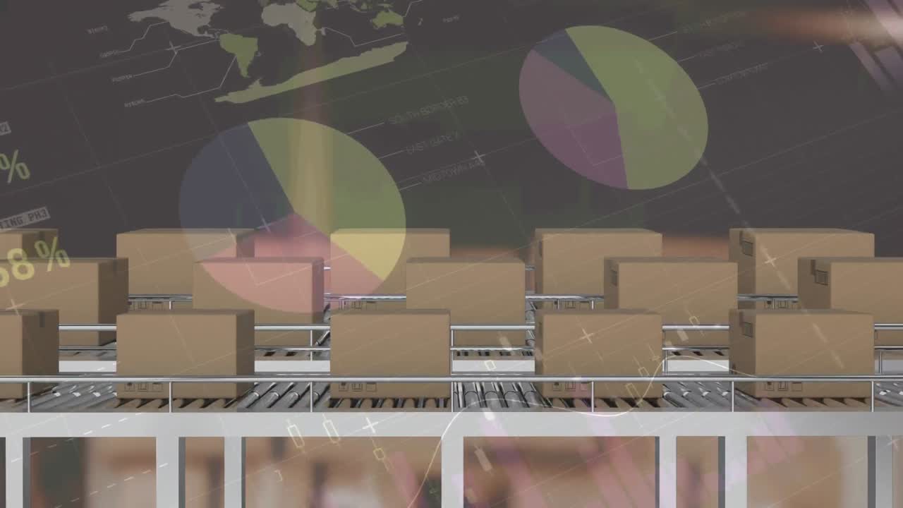 컨베이어 벨트에 있는 여러 배달 상자에 대한 통계 데이터 처리