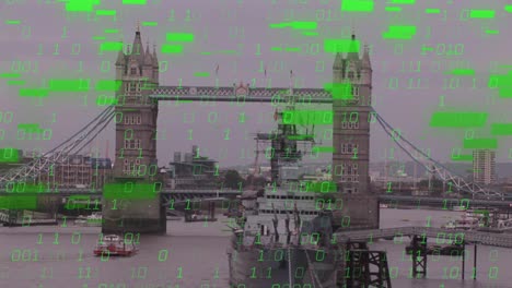 Animación-Del-Procesamiento-De-Datos-Sobre-El-Paisaje-Urbano-De-Londres.