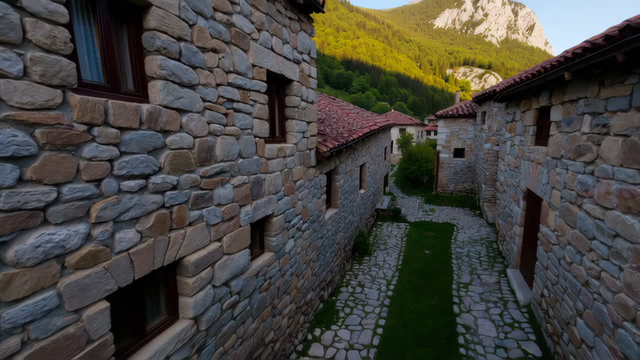 Serbian Mountain Village by River