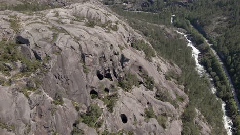 drone video of potholes located in the region of hardanger, norway