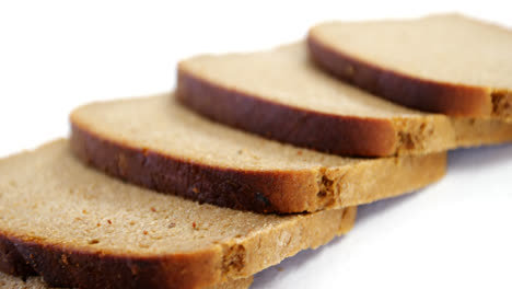 sliced bread on white background