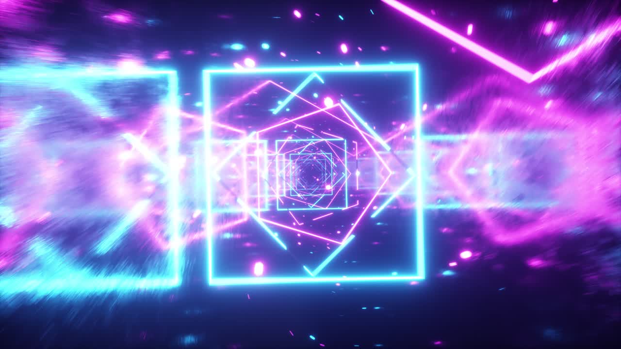 túnel de neón brillante