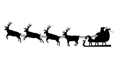 animated silhouette santa's sleigh alpha matte