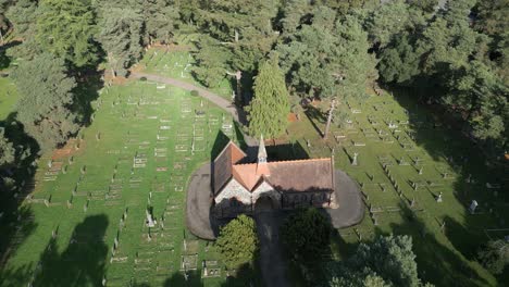 Aged-Church-Building-In-The-Middle-Of-Wymondham-Cemetery-In-Norfolk,-England,-UK