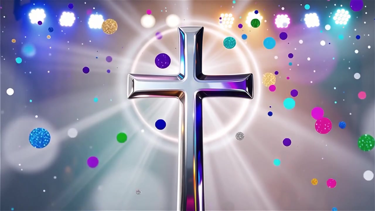 Cruz Cristiana con Luz Celestial, Fondo para Adoración.