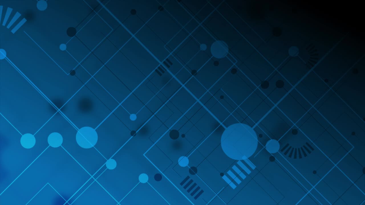 abstracto azul oscuro líneas de placa de circuitos tecnológicos dibujando fondo de movimiento