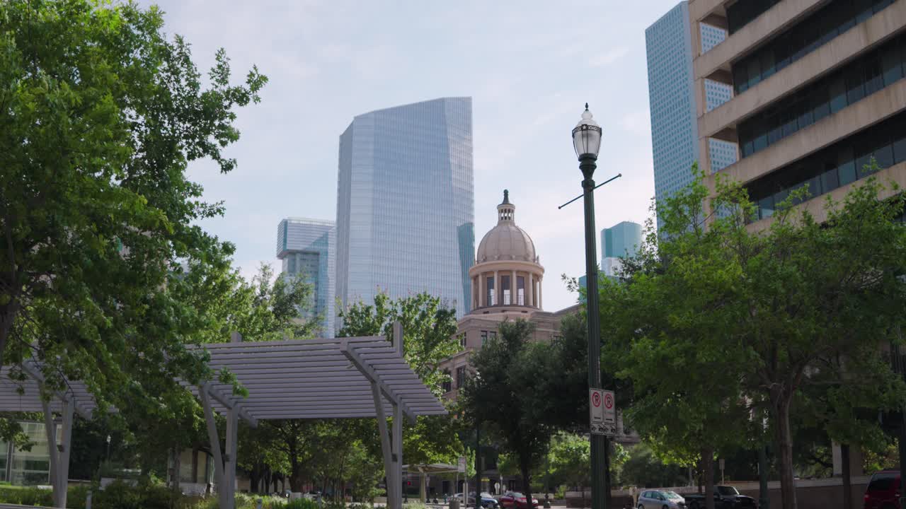 vista del histórico juzgado de harris country de 1910 en el centro de houston