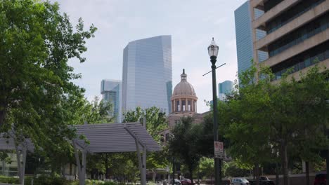 view of the historic 1910 harris country courthouse in downtown houston