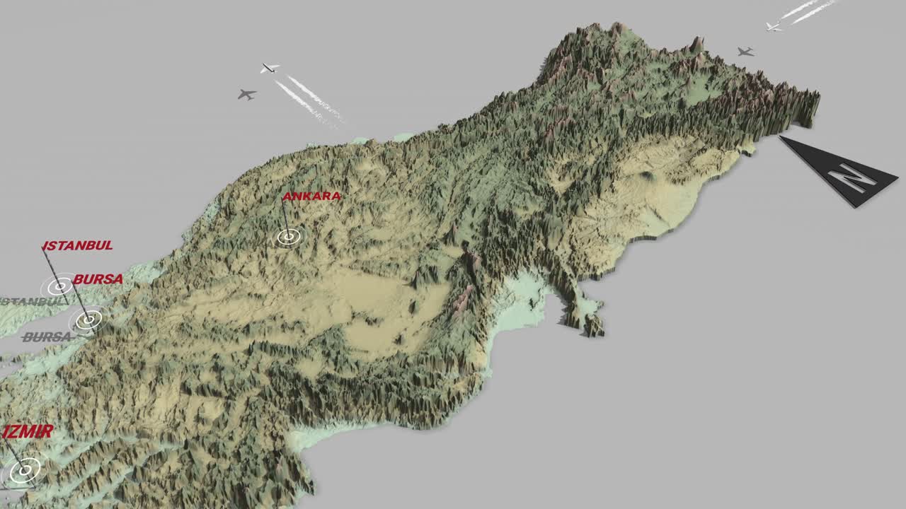 3d 지형 지도 터키
