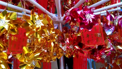 On-the-third-day-of-the-Chinese-Lunar-New-Year,-full-of-windmill-in-the-stall-for-sale,-Sha-Tin,-Hong-Kong,-7-Feb-2019