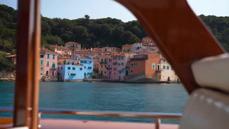 picturesque coastal town seen from a boat