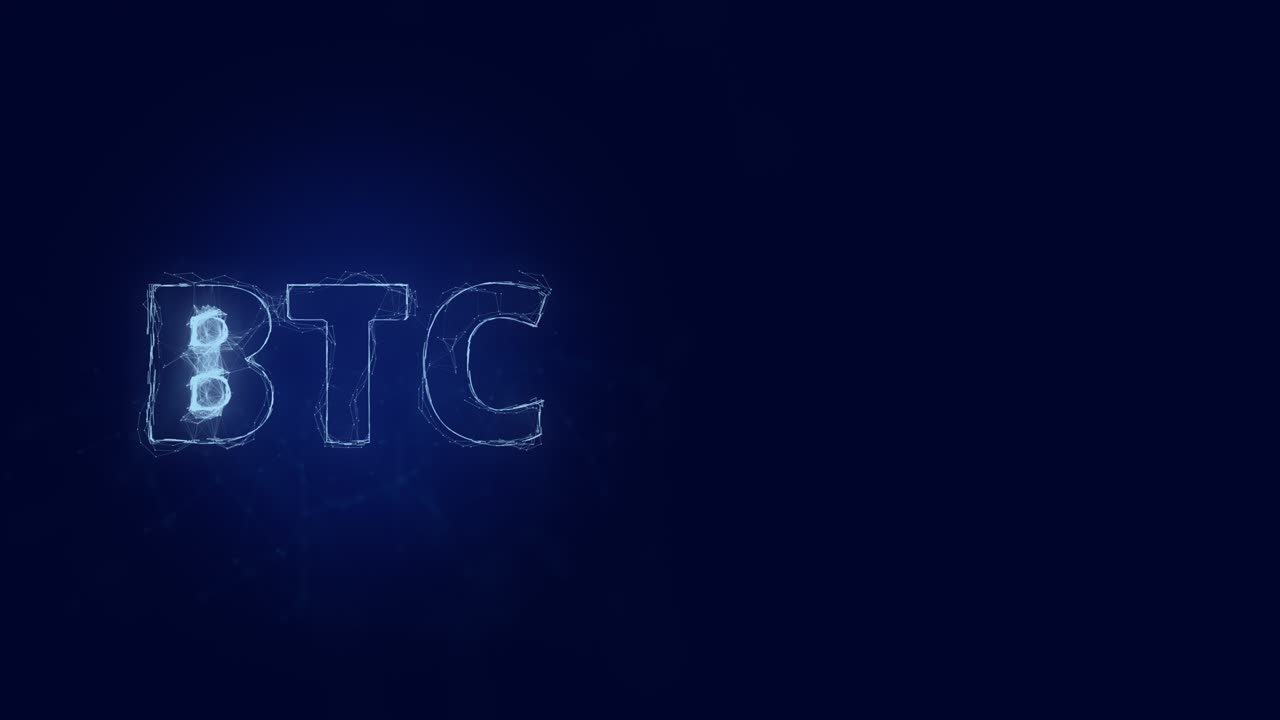 btc título con efecto plexo. líneas conectadas con puntos. líneas título plexo