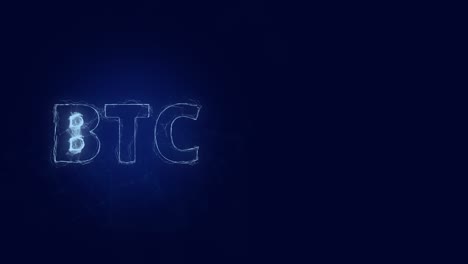 btc titolo con effetto plexus. linee collegate con punti. linee titolo plexus