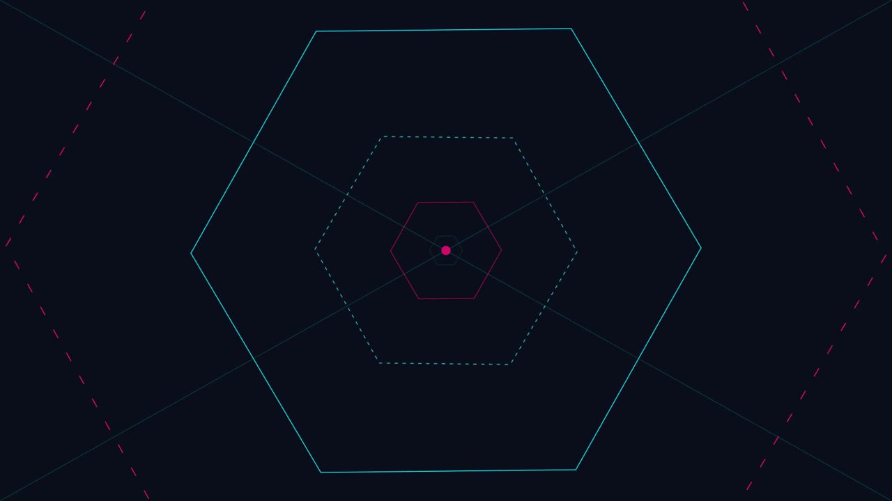 Abstract Geometric Hexagon Animation with Pulsing Lines